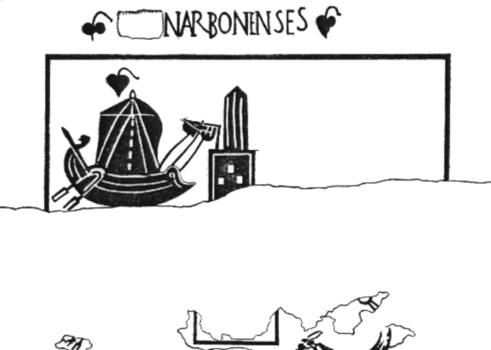 Fig.10. Dessin de la mosaïque des Narbonnais. Coetlogon, 1976, p .77.